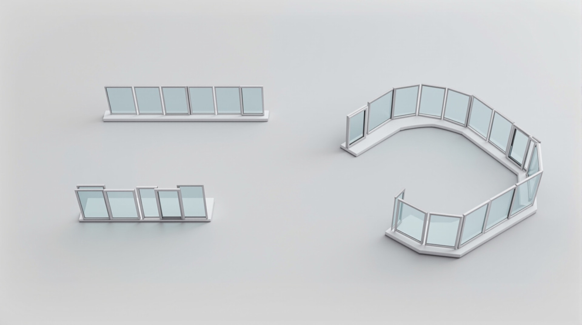 Düz, oval, L ve U balkon geometrilerinde cam balkon uygulaması